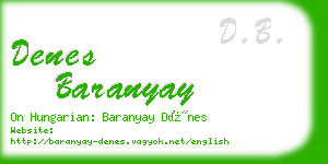 denes baranyay business card